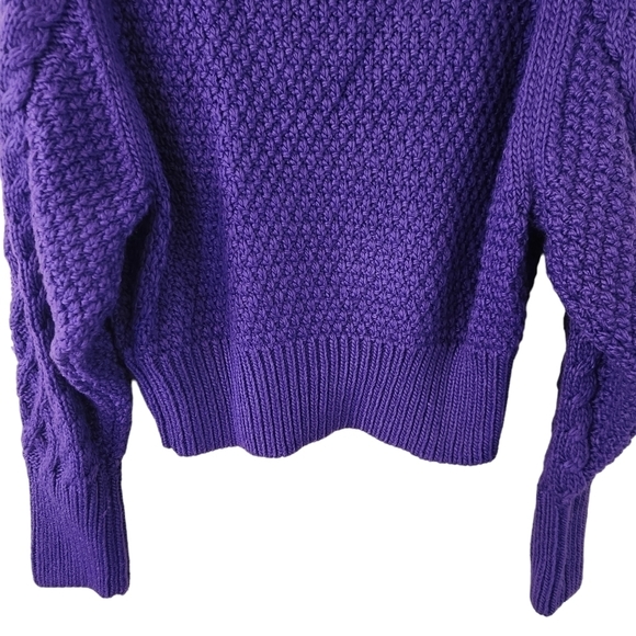 NWT H&M purple long-sleeve cable knit wool  sweater top jumper - Picture 14 of 15
